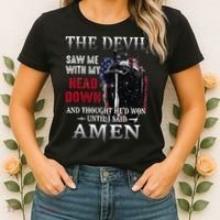 Devil Saw Me With My Head Thought Hed Won Until I Said Amen Women's T-Shirt thumb 2