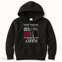 Devil Saw Me With My Head Thought Hed Won Until I Said Amen Kids Hoodie thumb 0