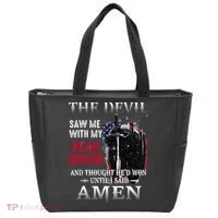 Devil Saw Me With My Head Thought Hed Won Until I Said Amen Tote Bag thumb 0