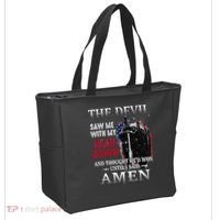 Devil Saw Me With My Head Thought Hed Won Until I Said Amen Tote Bag thumb 2