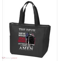 Devil Saw Me With My Head Thought Hed Won Until I Said Amen Tote Bag thumb 3