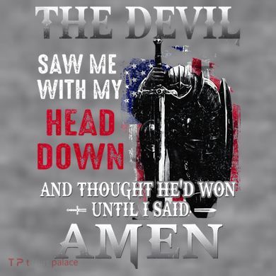 Devil Saw Me With My Head Thought Hed Won Until I Said Amen Women's Racerback Cropped Tank
