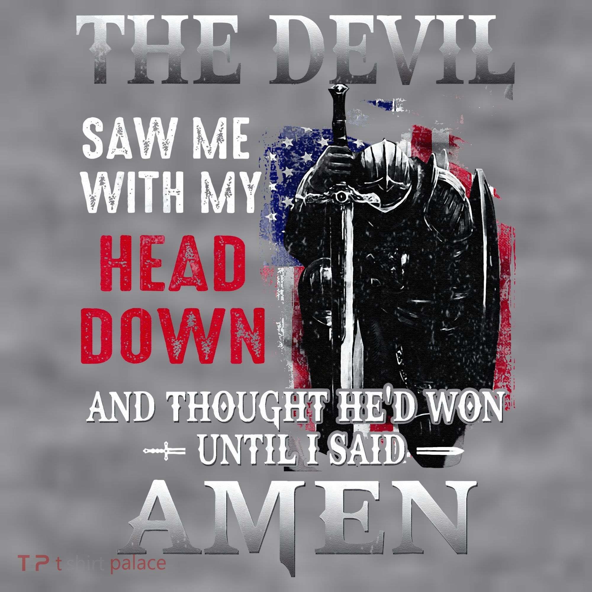 Devil Saw Me With My Head Thought Hed Won Until I Said Amen Women's Racerback Cropped Tank