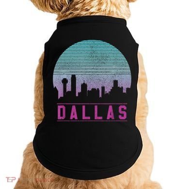 Dallas Skyline Meaningful Gift Vintage Retro Texas Gift Meaningful Gift Doggie Tank