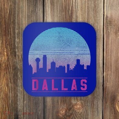 Dallas Skyline Meaningful Gift Vintage Retro Texas Gift Meaningful Gift Coaster