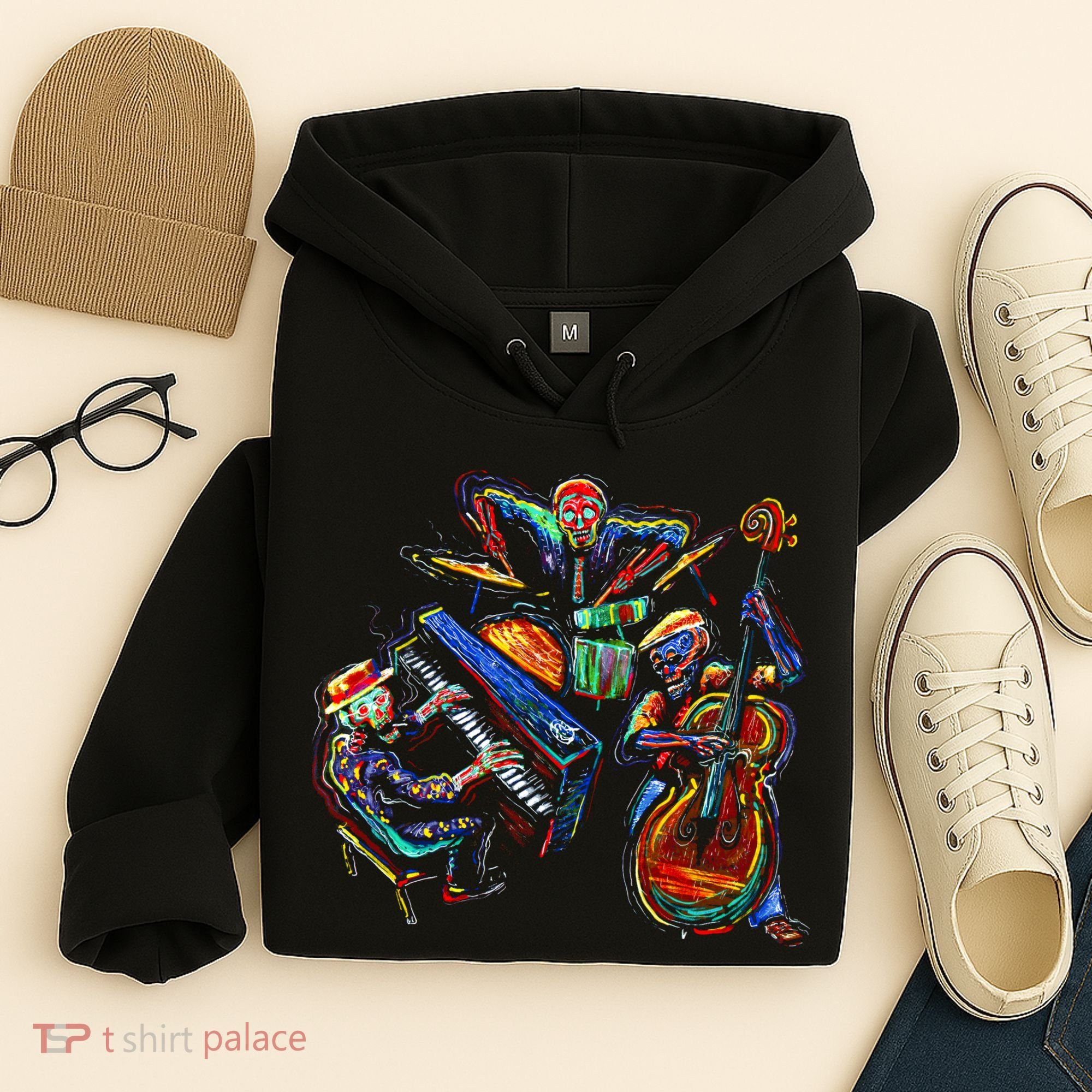 Dancing Skeleton Music Band Hoodie