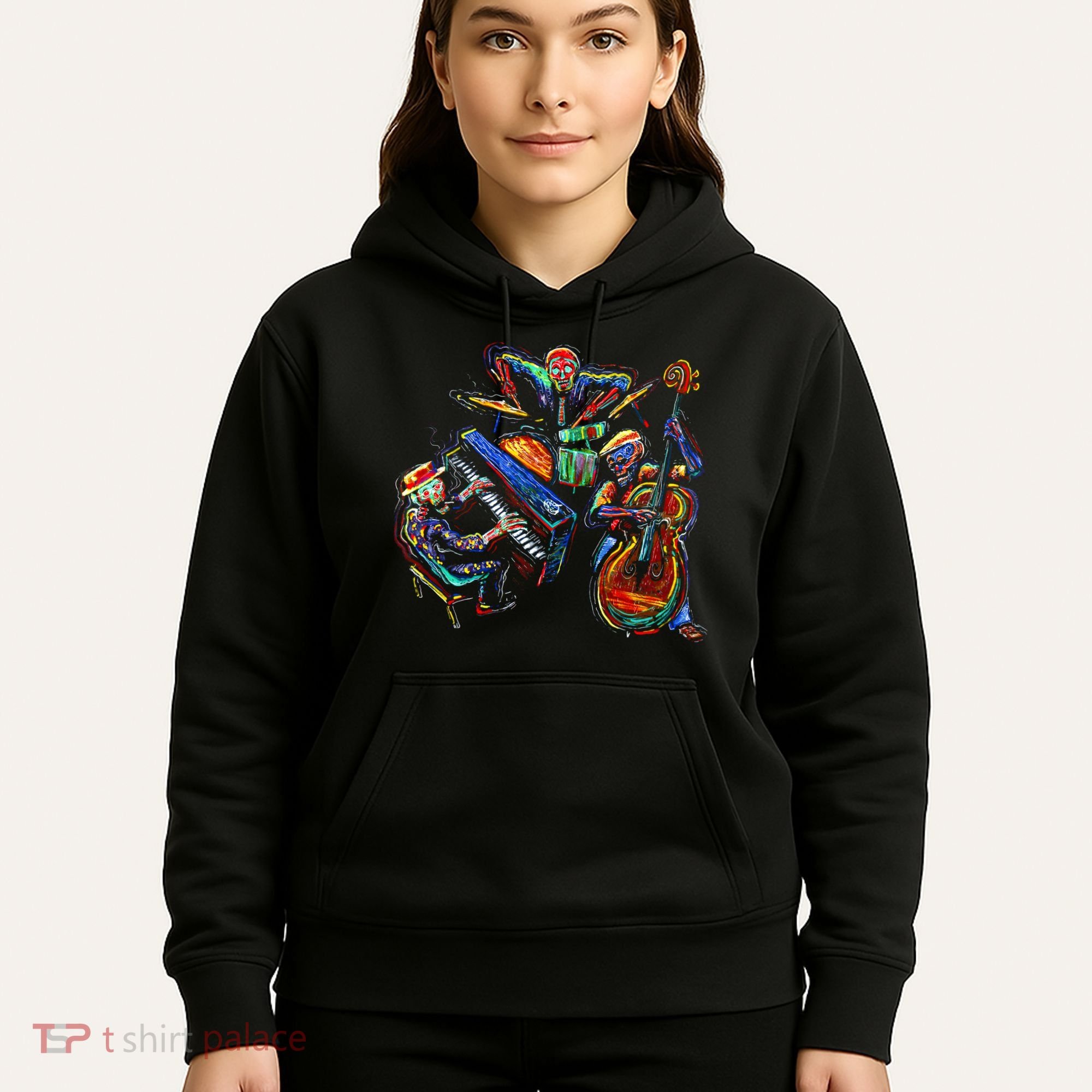 Dancing Skeleton Music Band Hoodie