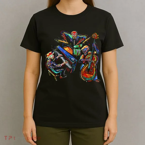 Dancing Skeleton Music Band T-Shirt