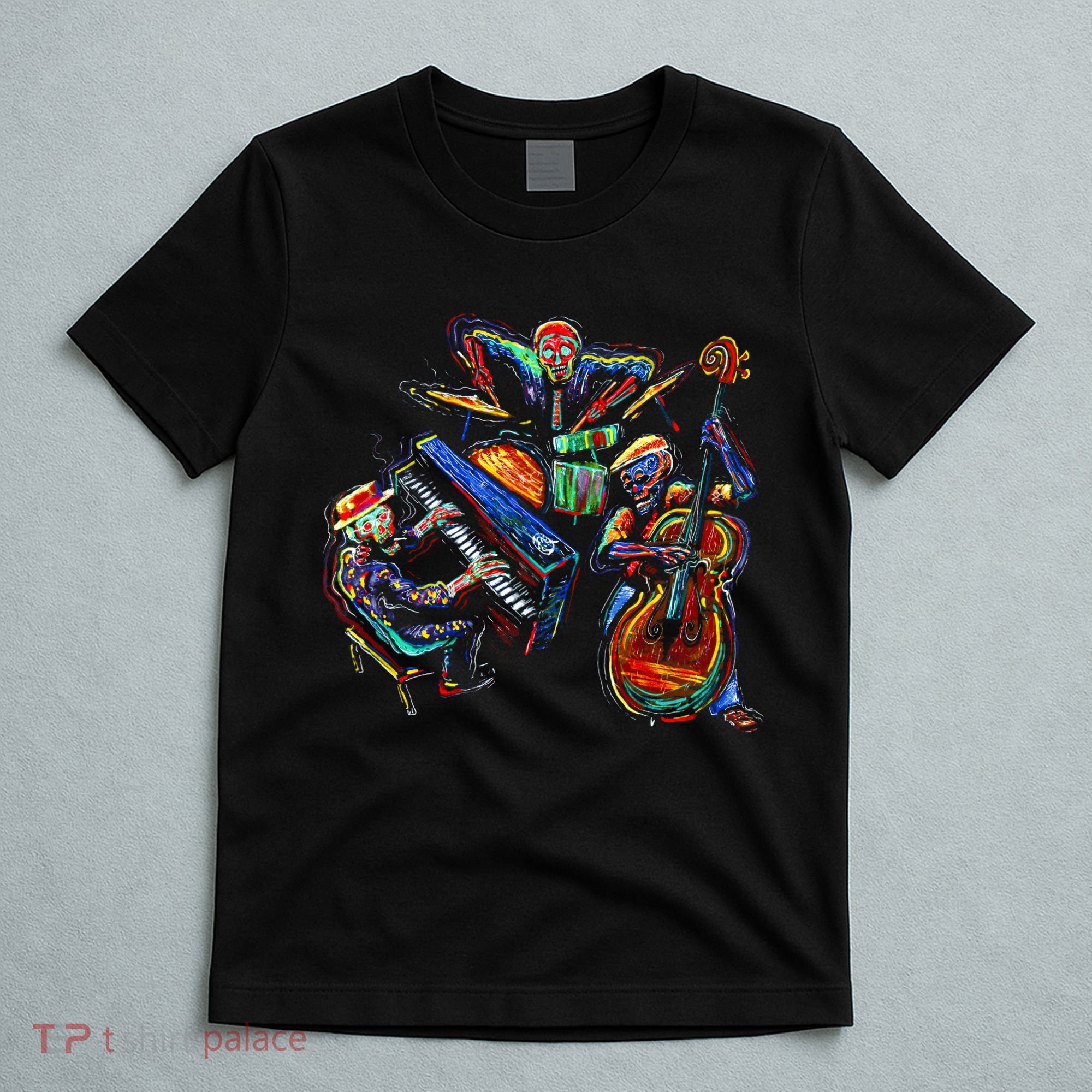 Dancing Skeleton Music Band T-Shirt