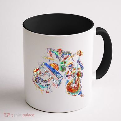 Dancing Skeleton Music Band Coffee Mug back