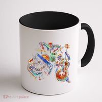 Dancing Skeleton Music Band Coffee Mug thumb 1