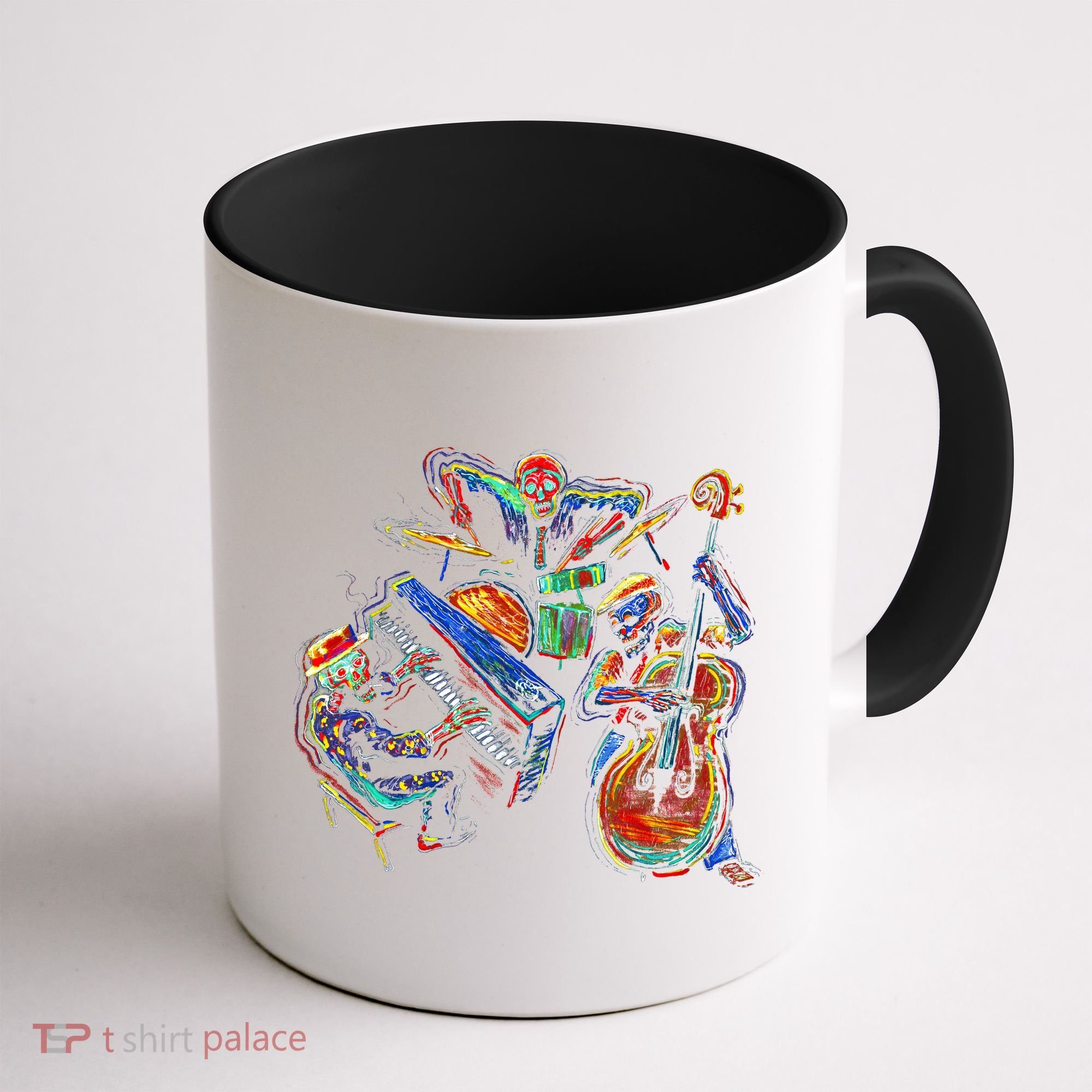 Dancing Skeleton Music Band Coffee Mug