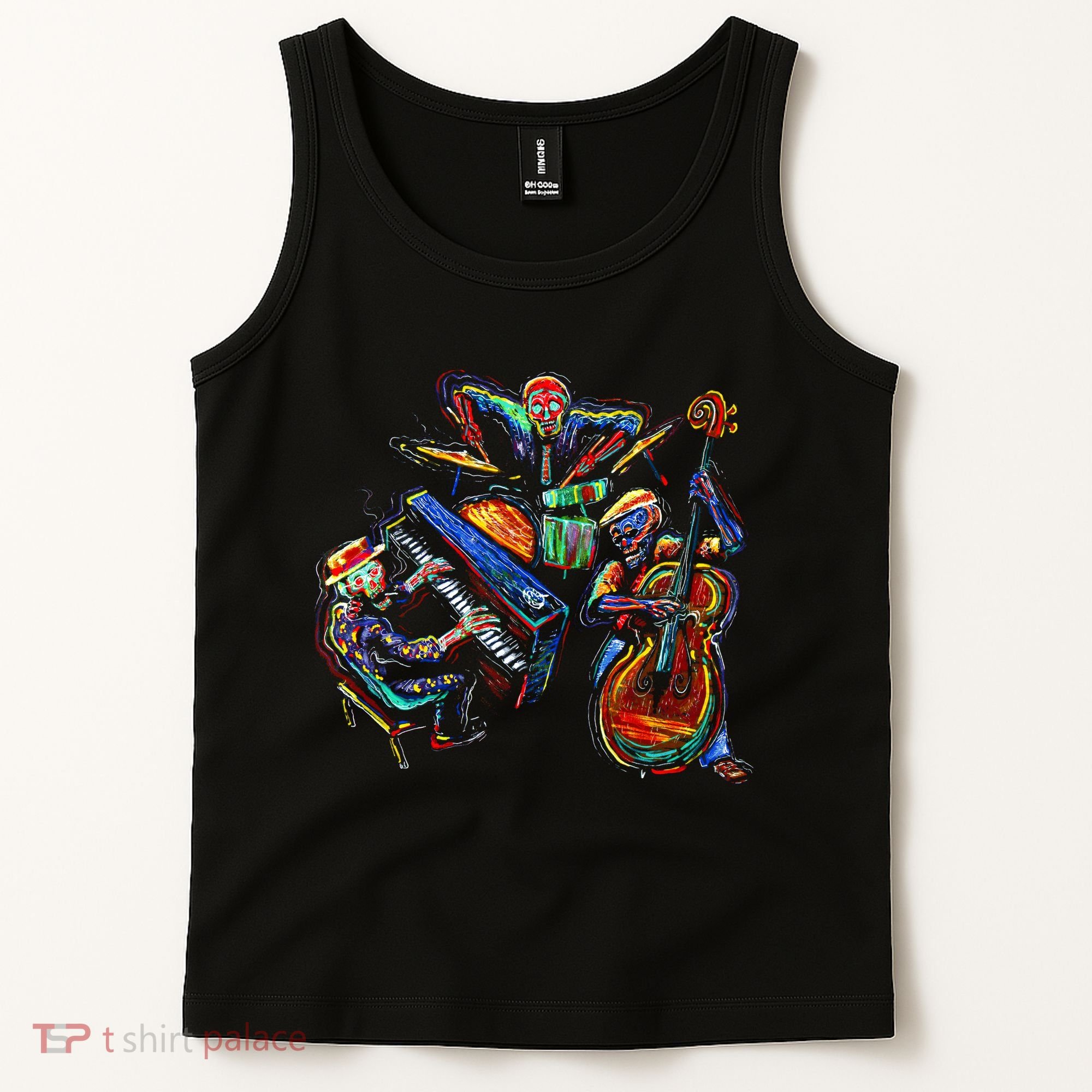 Dancing Skeleton Music Band Tank Top