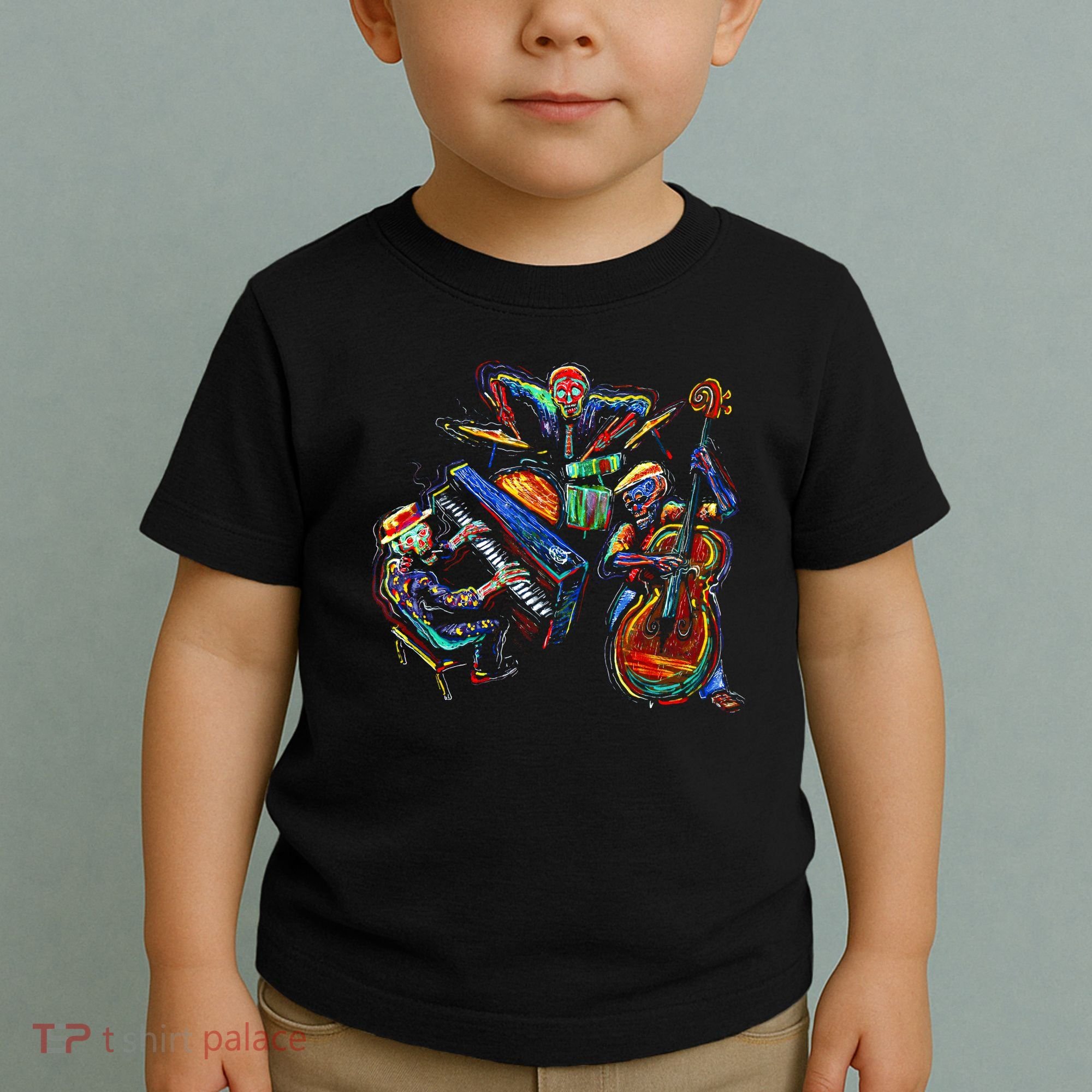 Dancing Skeleton Music Band Toddler T-Shirt