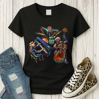 Dancing Skeleton Music Band Women's T-Shirt thumb 3