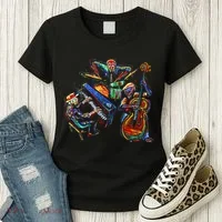 Dancing Skeleton Music Band Women's T-Shirt thumb 3