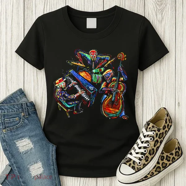Dancing Skeleton Music Band Women's T-Shirt