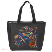 Dancing Skeleton Music Band Tote Bag thumb 0