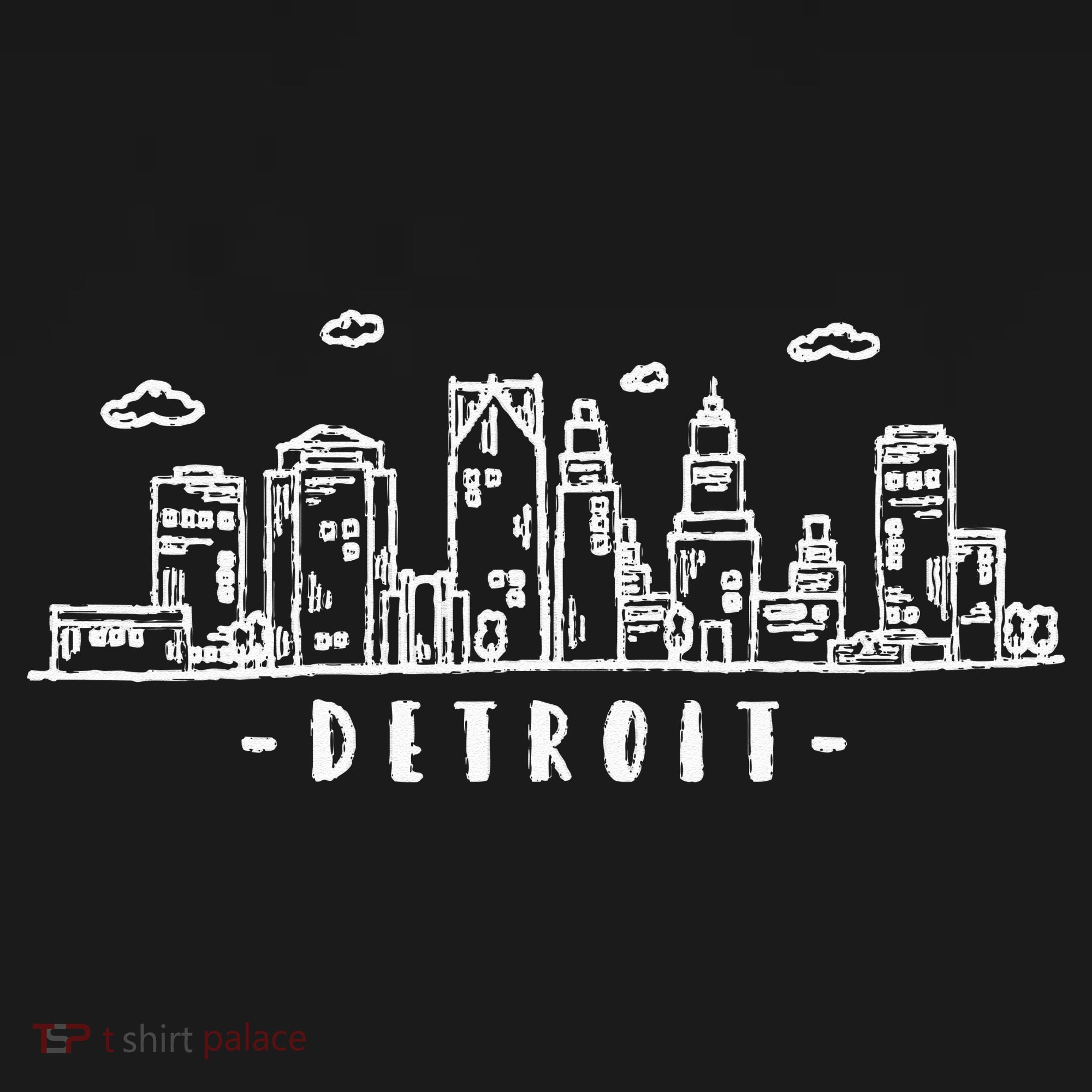 Detroit Skyline Michigan Vintage T-Shirt