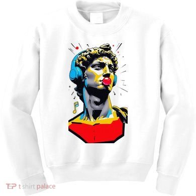 David Statue Michelangelo Motivational Renaissance Art Kids Sweatshirt