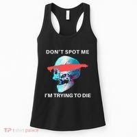 DonT Spot Me IM Trying To Die Gym Skull Pump Cover Women's Tank Top thumb 0