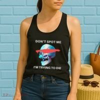 DonT Spot Me IM Trying To Die Gym Skull Pump Cover Women's Tank Top thumb 2
