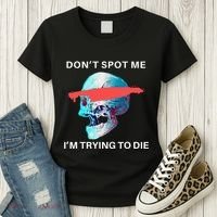 DonT Spot Me IM Trying To Die Gym Skull Pump Cover Women's T-Shirt thumb 3