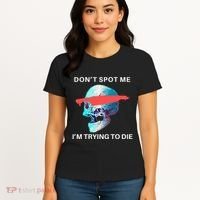 DonT Spot Me IM Trying To Die Gym Skull Pump Cover Women's T-Shirt thumb 4