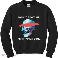 DonT Spot Me IM Trying To Die Gym Skull Pump Cover Kids Sweatshirt thumb 0