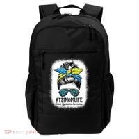 Down Syndrome Mom Life Messy Bun Down Syndrome Awareness Backpack thumb 0