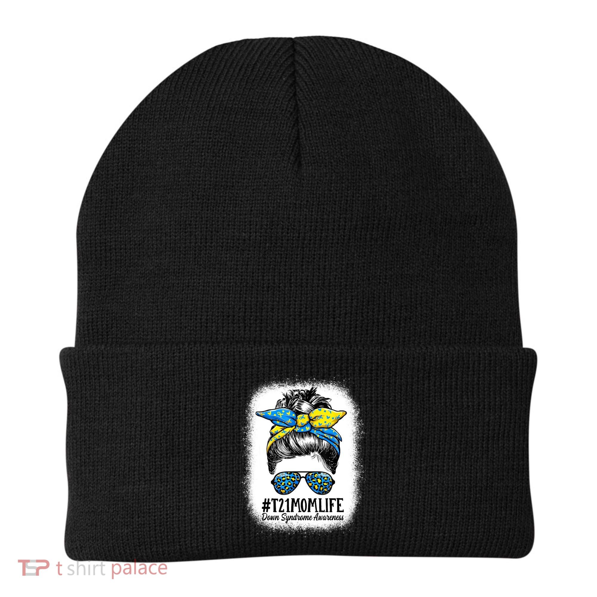 Down Syndrome Mom Life Messy Bun Down Syndrome Awareness Beanie