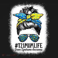 Down Syndrome Mom Life Messy Bun Down Syndrome Awareness Women's Hoodie thumb 2