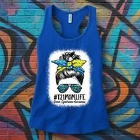 Down Syndrome Mom Life Messy Bun Down Syndrome Awareness Women's Tank Top thumb 3