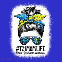 Down Syndrome Mom Life Messy Bun Down Syndrome Awareness Women's Tank Top thumb 5