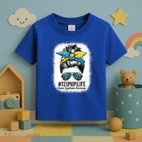 Down Syndrome Mom Life Messy Bun Down Syndrome Awareness Toddler T-Shirt thumb 3