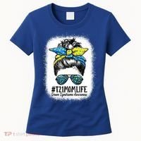 Down Syndrome Mom Life Messy Bun Down Syndrome Awareness Women's T-Shirt thumb 0