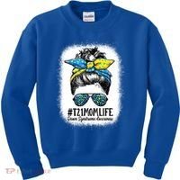 Down Syndrome Mom Life Messy Bun Down Syndrome Awareness Kids Sweatshirt thumb 0