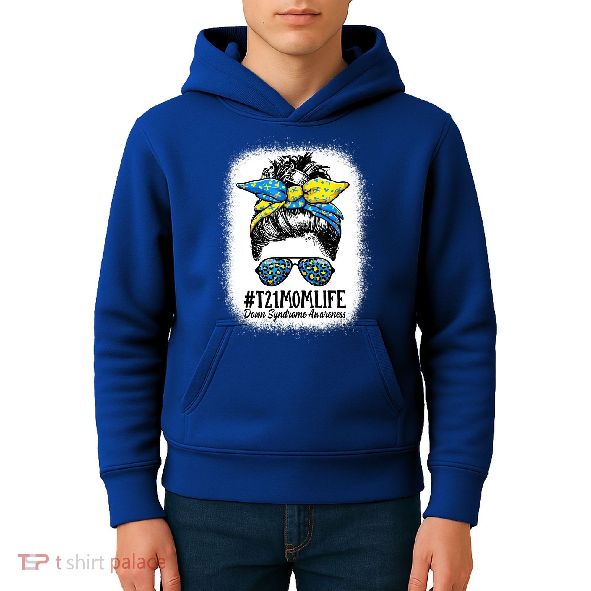 Down Syndrome Mom Life Messy Bun Down Syndrome Awareness Kids Hoodie