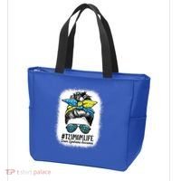 Down Syndrome Mom Life Messy Bun Down Syndrome Awareness Tote Bag thumb 3