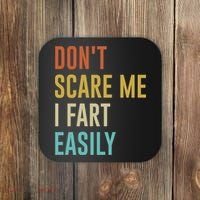Dont Scare Me I Fart Easily Retro Funny Flatulence For Dads Coaster thumb 0