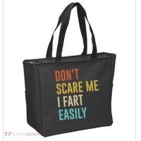 Dont Scare Me I Fart Easily Retro Funny Flatulence For Dads Tote Bag thumb 2