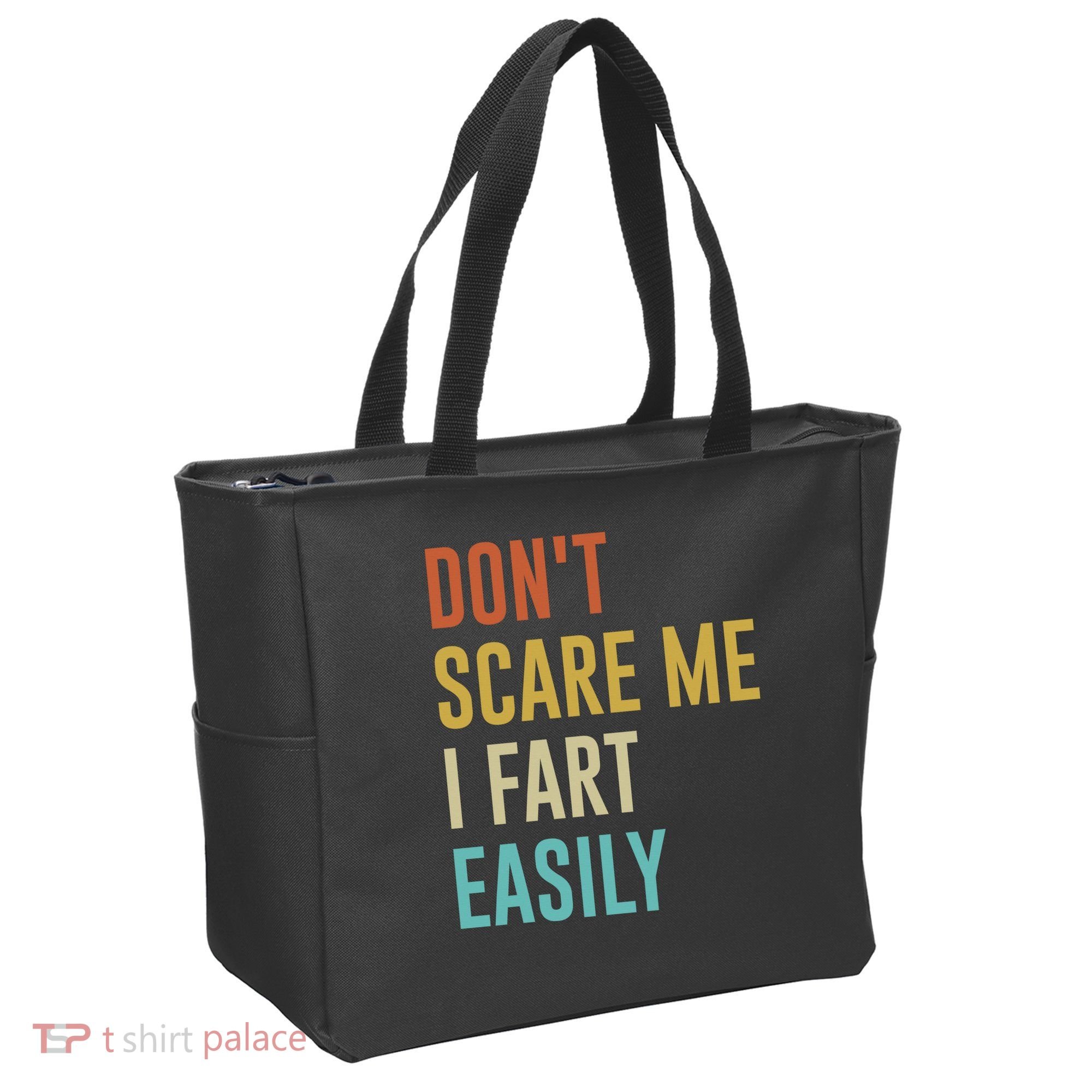 Dont Scare Me I Fart Easily Retro Funny Flatulence For Dads Tote Bag