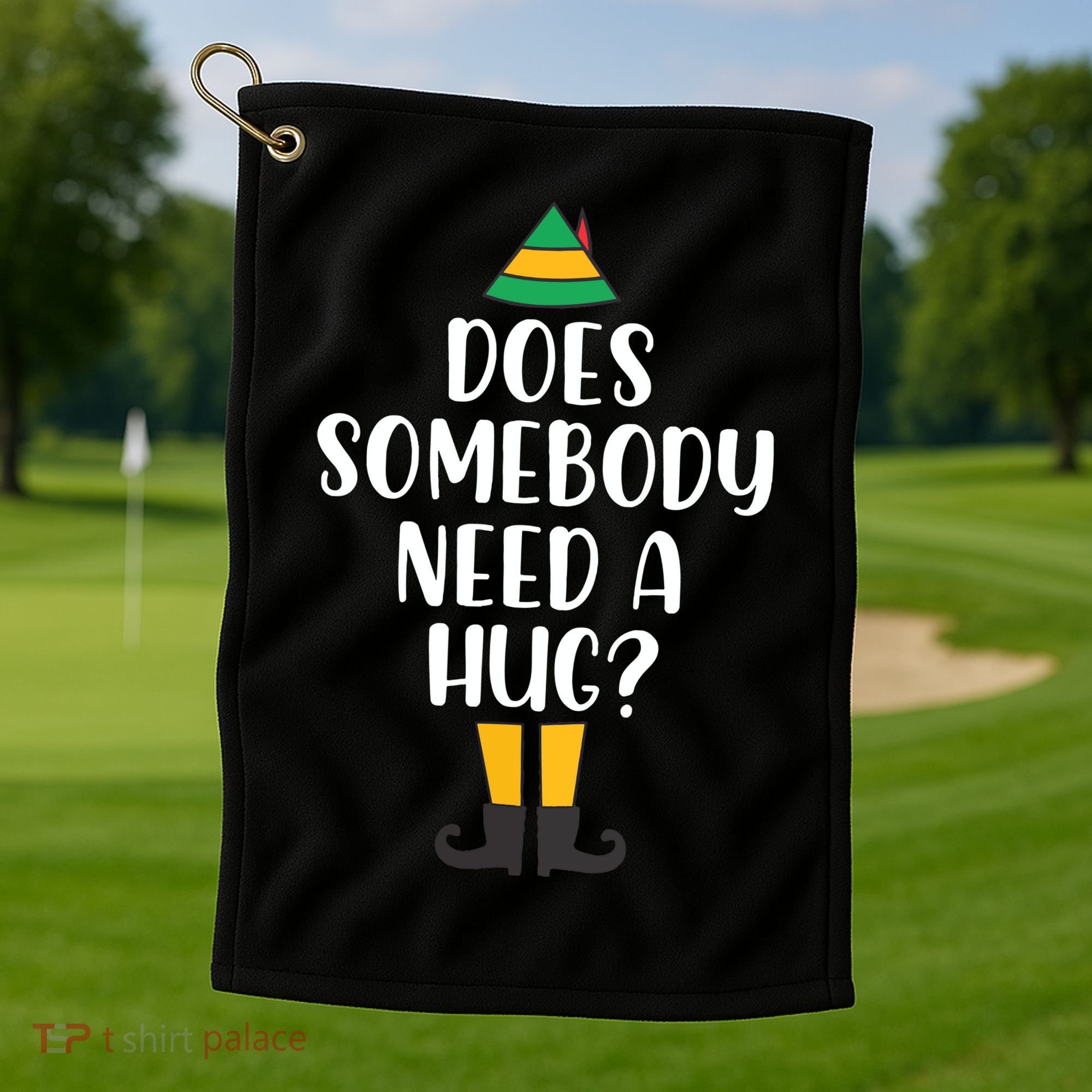 Does Somebody Need A Hug Christmas Golf Towel