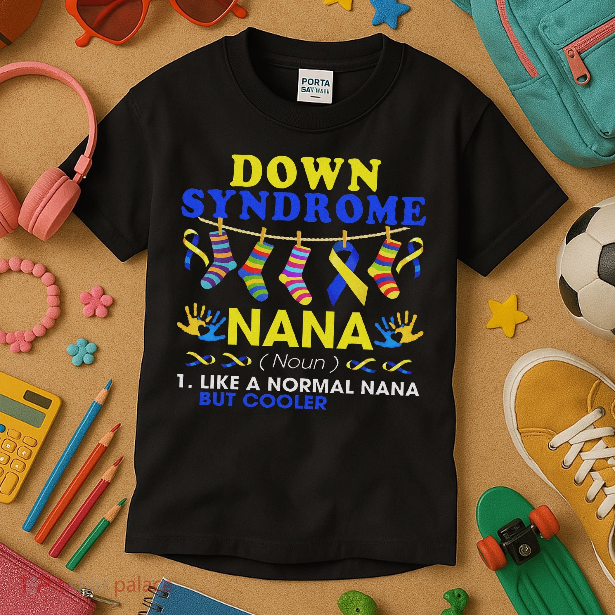 Down Syndrome Nana Definition Cooler Proud Down Awareness Kids T-Shirt