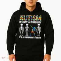 Dabbing Skeleton Not A Disability ASD Awareness Hoodie thumb 2