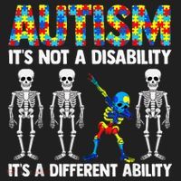 Dabbing Skeleton Not A Disability ASD Awareness Beanie thumb 2