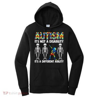Dabbing Skeleton Not A Disability ASD Awareness Women's Hoodie