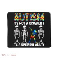 Dabbing Skeleton Not A Disability ASD Awareness Mousepad thumb 0