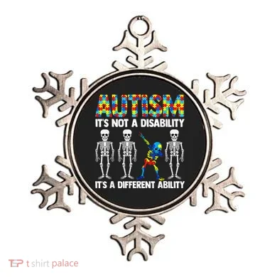 Dabbing Skeleton Not A Disability ASD Awareness Ornament