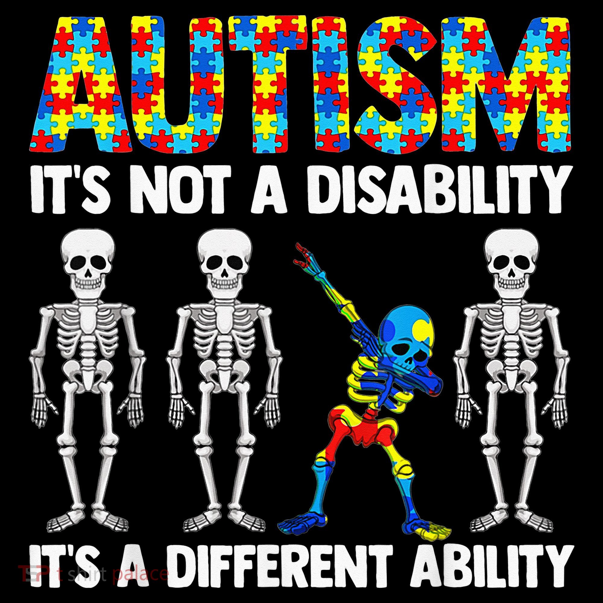 Dabbing Skeleton Not A Disability ASD Awareness Ornament